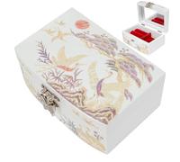 February Mountain Schmuckkästchen aus Perlmutt für Damen, Mädchen, Ehefrau, für Ohrringe, Armbänder, Ringe, Uhren, Jahrestag, Geburtstag, Weihnachten, Geschenke für Frauen (White_Crane)