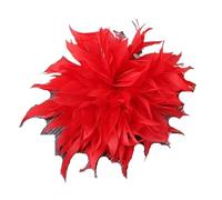 Feder Blumen Brosche Feder Corsage Broschen for Frauen elegante Blume Revers Pins Hochzeit Party Abzeichen Schmuck Zubehör Für Frauen Und Mädchen(Red)