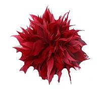 Feder Blumen Brosche Feder Corsage Broschen for Frauen elegante Blume Revers Pins Hochzeit Party Abzeichen Schmuck Zubehör Für Frauen Und Mädchen(Wine Red)