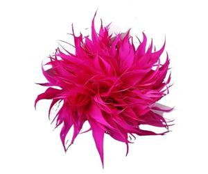 Feder Blumen Brosche Feder Corsage Broschen for Frauen elegante Blume Revers Pins Hochzeit Party Abzeichen Schmuck Zubehör Für Frauen Und Mädchen(Rose Red)