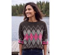 Cecil - Federgarn Pullover mit Argyle-Muster truffle brown - Gr. - M