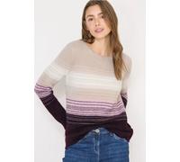 Cecil Federgarn-Streifenpullover eggplant red Größe L