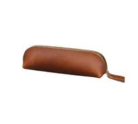 Federmäppchen aus Leder im Vintage-Stil, einfaches Federmäppchen für Studenten, Schreibwaren, Federmäppchen, Aufbewahrungstasche, Reißverschluss, Stifttasche, Brillenbox, Schulbedarf, C, Einheitsgröße