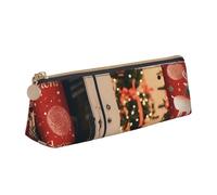 Federmäppchen aus Leder mit gelbem Sonnenblumenfeld, dreieckig, für Mädchen und Jungen, mit Reißverschluss, Federmäppchen, Stifttasche, Organizer für Studenten, Schule, Büro, Universität