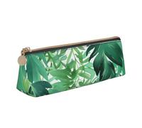 Federmäppchen aus Leder mit gelbem Sonnenblumenfeld, dreieckig, für Mädchen und Jungen, mit Reißverschluss, Federmäppchen, Stifttasche, Organizer für Studenten, Schule, Büro, Universität, Tropische