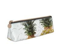 Federmäppchen aus Leder mit gelbem Sonnenblumenfeld, dreieckig, für Mädchen und Jungen, mit Reißverschluss, Federmäppchen, Stifttasche, Organizer für Studenten, Schule, Büro, Universität, Tropische