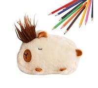 Federmäppchen aus niedlichem Plüsch, Organizer in Form von Capybara - Federmäppchen aus Plüsch, für Stifte, Schreibwaren für Zuhause, Büro, College und Schule, Universität, Schlafsaal, Reisen, Arbeit