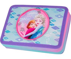 Federmäppchen COOLPACK "Etui XL, Disney, Frozen, mit 2 Reißverschlüssen", Kinder, bunt (frozen), Polyester, Schreibgeräteetuis Federmäppchen, befüllt (85446909-0) frozen
