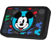 Federmäppchen COOLPACK "Etui XL, Disney, Mickey Mouse, mit 2 Reißverschlüssen", Kinder, bunt (mickey mouse), Polyester, Schreibgeräteetuis Federmäppchen, befüllt (72370863-0) mickey mouse