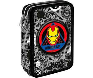 Federmäppchen COOLPACK "Etui XL, Marvel, Avengers, mit 2 Reißverschlüssen", Kinder, bunt (avengers), Polyester, Schreibgeräteetuis Federmäppchen, befüllt (43478311-0) avengers