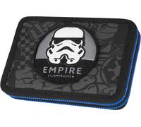 Federmäppchen COOLPACK "Etui XL, Star Wars, Darth Vader, mit 2 Reißverschlüssen", Kinder, grau (darth vader), Polyester, Schreibgeräteetuis Federmäppchen, befüllt (43810510-0) darth vader