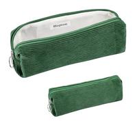 Federmäppchen Cord-Stoff, Mäppchen Aesthetic, Praktisches Federmappe Stiftemappe, Modische Federtasche für Jungen Mädchen,Portable Schulmäppchen Pencil Case für Teenager Schule,Büro(Dunkelgrün)