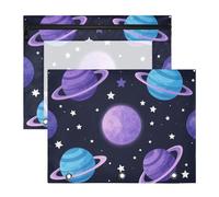 Federmäppchen, entzückender Stifthalter für 3 Ringe, 2 Stück, Lehrerklasse, Cartoon, Weltraum, Planet, bunt
