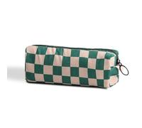 Federmäppchen, Federmäppchen, Büro, Uni, Schule, Aufbewahrungstasche, Organizer, Make-up-Tasche, Kosmetiktasche, ästhetische Blume, niedliches Federmäppchen für Mädchen, Jungen, Kinder (kariert, grün,