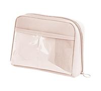 Federmäppchen, große Kapazität, tragbarer Stift-Organizer, Reise-Make-up-Tasche für Schüler, Teenager, Mädchen, mit verstellbarem Platz, beige