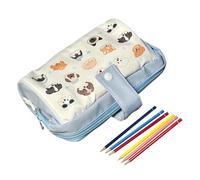 Federmäppchen, hohe Kapazität, Federmäppchen, Reißverschluss, Schreibwarenhalter, Behälter mit Griff für Studenten, Mittelschule, Grundschule, Kinder, Erwachsene, blau, Refer to description, Unisex