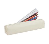 Federmäppchen, kleine Federmappe mit Reißverschluss, elegante Kosmetiktasche für Stifte, Lippenstifte und kleine Dinge, Austausch von Briefpapier durch, beige, Consulte la descripción, Siehe