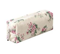 Federmäppchen, leicht, ästhetisch, für Büro, Uni, Schule, Aufbewahrungstasche, Organizer, Make-up-Tasche, Kosmetiktasche für Mädchen, Jungen, Kinder (Blumen, Rosa)