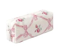 Federmäppchen, leicht, ästhetisch, für Büro, Uni, Schule, Aufbewahrungstasche, Organizer, Make-up-Tasche, Kosmetiktasche für Mädchen, Jungen, Kinder (Blumen-Schleife)