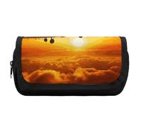 Federmäppchen mit großem Fassungsvermögen, Flugzeug bei Sonnenuntergang, Federmäppchen für Herren, ästhetische Stifttasche, Bürowerkzeug-Organizer