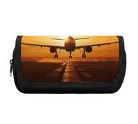 Federmäppchen mit großem Fassungsvermögen, Flugzeug bei Sonnenuntergang, Federmäppchen für Herren, ästhetische Stifttasche, Bürowerkzeug-Organizer, Stil:, One size