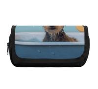 Federmäppchen mit großem Fassungsvermögen, lustiger Hund in der Badewanne, Federmäppchen für Herren, ästhetische Stifttasche, Bürowerkzeug-Organizer