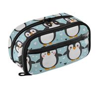Federmäppchen mit großem Fassungsvermögen, Motiv: Pinguin-Herzen, Stiftebox, große Aufbewahrungsbox, Organizer für Schulbedarf, Teenager, Mädchen, Jungen, Damen, Herren
