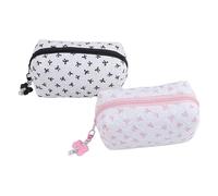 Federmäppchen mit Schleife, glatter Reißverschluss, Kosmetiktasche mit glattem Reißverschluss, ästhetische Tasche für Damen, Mädchen, Kinder, Schönheit, Reisen, Schule