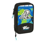 Federmäppchen mit Zubehör El Niño Green bali Schwarz 12.5 x 19.5 x 4 cm (28 Stücke)