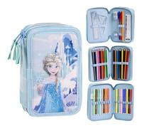 ARTESANÍA CERDÁ Federmäppchen Giotto Frozen – Dreifachmäppchen mit Stiften, Disney-Design