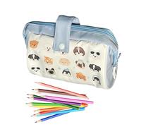 Federmäppchen, Schüleretui, Schreibwaren-Organizer, multifunktionaler Halter mit Griff für Studenten, Teenager, Erwachsene, Pendeln, Reisen, Blau, Refer to description, Unisex