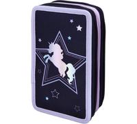 Federmäppchen SCOOLI "Tripledecker, Dreamland", Kinder, bunt (dreamland), Polyester, Schreibgeräteetuis Federmäppchen, befüllt, inkl. Geodreieck (62574315-0)