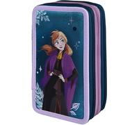 Federmäppchen SCOOLI "Tripledecker, Frozen", Kinder, bunt (frozen), Polyester, Schreibgeräteetuis Federmäppchen, befüllt, inkl. Geodreieck (97826337-0) frozen