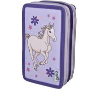 Federmäppchen SCOOLI "Tripledecker", Kinder, lila (magic horse), Polyester, Schreibgeräteetuis Federmäppchen (45915116-0) magic horse