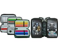 Federmäppchen SCOOLI "Tripledecker, Star Wars", Kinder, bunt (star wars), Polyester, Schreibgeräteetuis Federmäppchen, befüllt, inklusive Geodreieck (84209732-0)