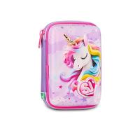 Federmäppchen Sj Girl Speed Pad 3D Seven - süßes Einhorn - Hartschalenetui mit Schreibwaren für Mädchen + Schlüsselanhänger Pfeife und Kugelschreiber, mehrfarbig