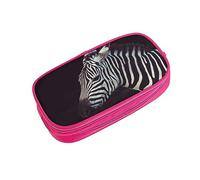 Federmäppchen Tier Zebra Große Bleistifttasche Tasche Hohe Aufbewahrung Fall für Kinder Frauen Männer Schule Büro Fall Schwarz, rose, pencase, Beauty Case