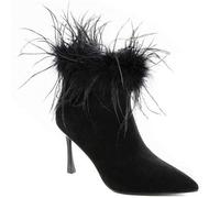 Federn Ankle Boots mit Stilettoabsätzen - Kühne Raffinesse und Haute-Couture-Ausstrahlung