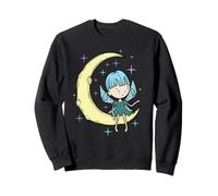 Fee auf dem Mond mit Zauberstab Sweatshirt