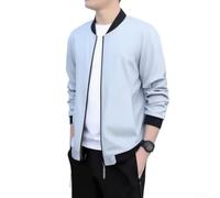 Feegow Herren Blousonjacke Polyester Spandex Atmungsaktiv Schwarz Grau | Leichtes Design, atmungsaktiv, ideal fÃ¼r FrÃ¼hling und Sommer, GrÃ¶Ã en L bis 4XL, schwarz oder grau