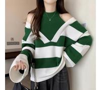 Feegow Strickjacke Damen Second Layer für Optik Schulterfrei Polyester | Fake zweiteiler design, neckholder stil, schulterfrei für optik, langarm schnitt, modischer blickfang