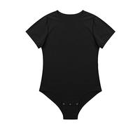 FEESHOW Herren Body Kurzarm Bodysuit Jumpsuit Fitness Sport Shirt Erwachsene Strampler Einteiliger Unterwäsche Nachtwäsche Schwarz 4XL