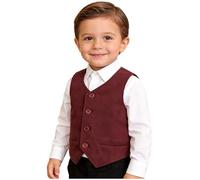 FEESHOW Kinder Jungen Weste Festliche Anzugweste Jacke Gentleman Weste Hochzeit Party Festzug Gr. 80-170