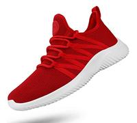 Feethit Damen-Laufschuhe, rutschfest, leicht, atmungsaktiv, modische Sneaker, Rot/Ausflug, einfarbig (Getaway Solids), 39 EU