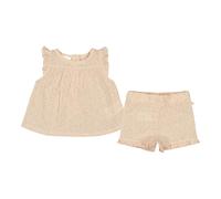 Feetje 2-tlg. Set T-Shirt Flügelarm und Shorts Lochstickerei 80 natur