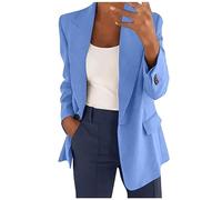 FeiBeauty Blazerjacke Büro Blazer Festliche Kleidung Damen Taschen Jacke Jeans Anzüge Wollmantel Jacken Sommer Blauer Usa