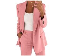 FeiBeauty Einfarbiger Blazer Damen Kariert Anzug Elegant 2 Teilig Business Hose XXL Cardigan Longcardigan Für Lederjacke Echtleder Leichte Steppjacke