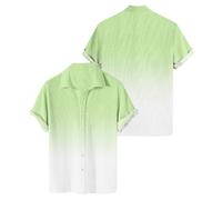 FeiBeauty Freizeithemden Für Herren Hemd Kurzarm Hemden Gradient Bedruckt Freizeithemd Button Down Umlegekragen Outdoor Beach Urlaub Schwarz