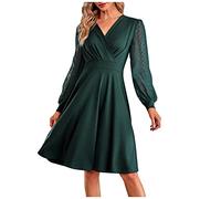 FeiBeauty Glitzer Kleid Damen Maxikleider Sommer Kleider Lang Jeanskleid Skaterkleid Herbstkleid Maxikleid Mit Ärmel Blümchenkleid Hochzeit