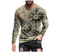 FeiBeauty Herren T Shirt There Are More Than 2 Genders Tshirt T-Shirt Herren Lustig 3D Druck/Batik Basic Shirt Rundhalsausschnitt Loose Fit Langarm Tshirts Oktoberfest Shirt (Khaki, XXL)